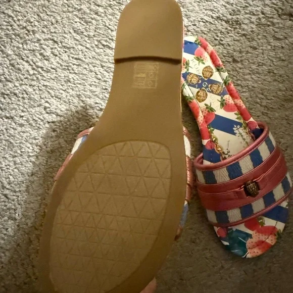 Kurt Geiger Pink and Blue Striped Sandals